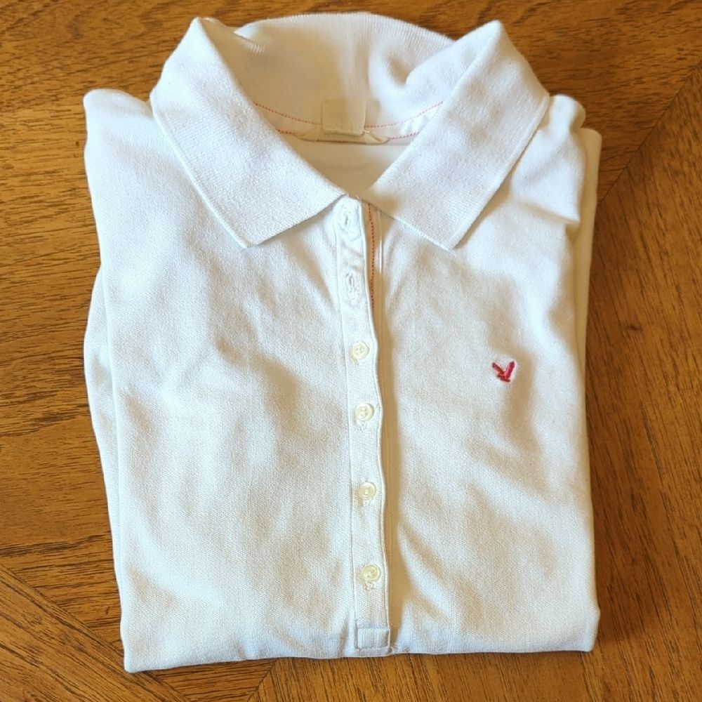 Y2K American Eagle Outfitters Women's White Button Down Shirt
